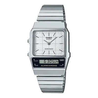 Casio AQ800E-7A Men's  Vintage  Stainless Steel Analog Digital Dual Time Watch • $44.99