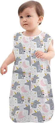 Baby Sleep Sack Wearable Blanket 0.5 TOG Sleeveless Cotton Sleeping Bag (0-6) • £7.99