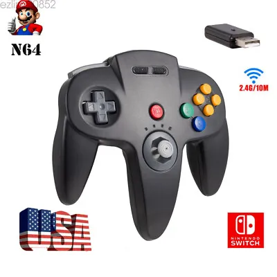 Wireless 2.4 G For N64 Nintendo 64 Switch PC Mac USB Controller Gamepad Joystick • $25.64