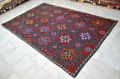 7x11 Rug Hand Made Turkish Rug Vintage Goat Hair Kilim Rug Actual 6' 11 X 10'8  • $490