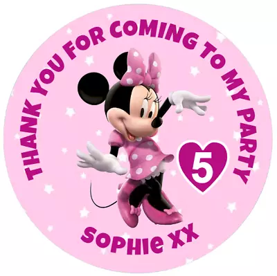 48 Personalised Minnie Mouse Stickers 40mm • $4.92