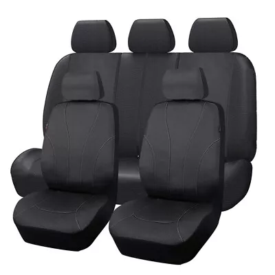 Universal Car Seat Covers Protectors For Men Black PU Leather Rear Split Classic • $47.99