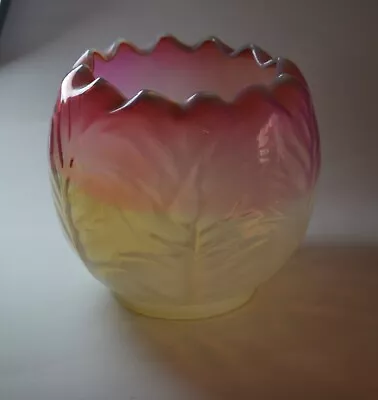 Victorian Glass Oil Lamp Shade Art Nouveau Vaseline • $653.39