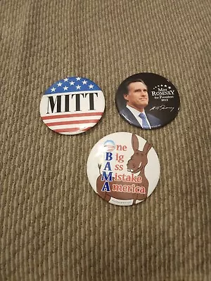 Lot Of 3 Mitt Romney For President 2012 Campaign Pin Button Political • $6.99