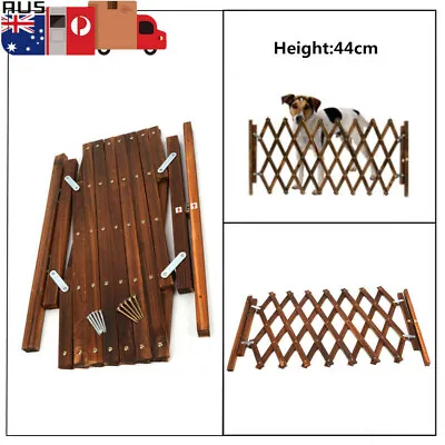 Dog Fence Pet Gate Wooden Door Stair Safety Barrier Retractable Folding Fence AU • $38