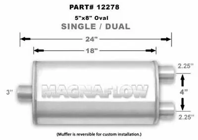 MAGNAFLOW PERF EXHAUST Stainless Muffler 3in Center In / 2.5 Dual Out P/N - 1227 • $169.23