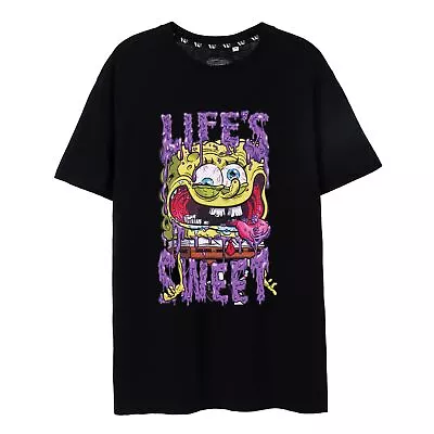 SpongeBob SquarePants Mens Life�'s Sweet T-Shirt NS7376 • £17.19