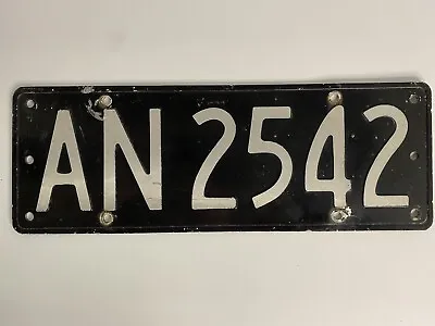 Vintage 1960s NEW ZEALAND LICENSE PLATE Early Type AN 2542 • $28.99