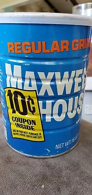 Maxwell House Coffee Can 16oz (1lb) With 10 Cent Coupon On Can Printing. • $20