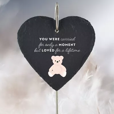 Baby Childs Grave Stick Marker Plaque Ornament Memorial Slate Heart Graveside • £11.75