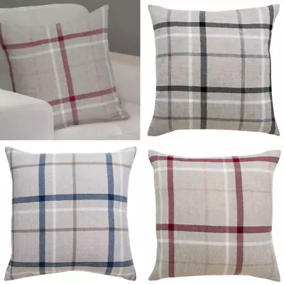 Hudson Woven Check Cushion Cover 17  X 17  • £9