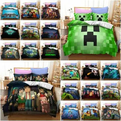 $39.99 • Buy Minecraft Quilt Duvet Doona Cover Single Double Queen Pillowcase Bedding Set AU