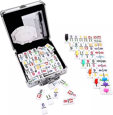 KAILE Mexican Train Dominoes With Numbers Color Double 12 Numerical Number Set • $45.98