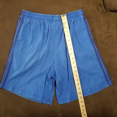 Vtg Adidas Sweat Shorts Made In Usa Drawstring Terry Blue Mens Large • $13.95