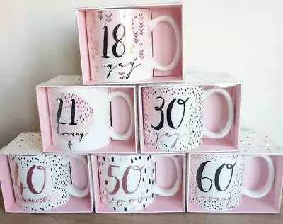 £6.99 • Buy Luxe By Hotchpotch Birthday Mugs - 18th, 21st, 30th, 40th, 50th, 60th, 70th