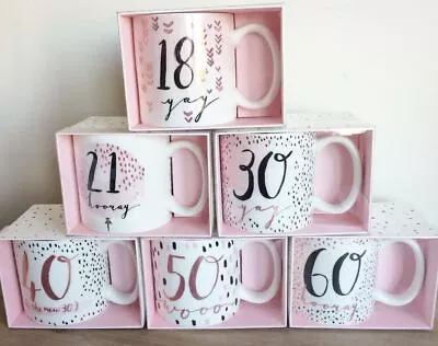 £6.99 • Buy Luxe By Hotchpotch Birthday Mugs - 18th, 21st, 30th, 40th, 50th, 60th, 70th