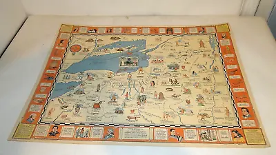 Original 1935 Indian Episodes Of New York State Gibbroek Rochester Museum Map • $749.99