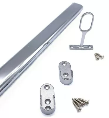 £3.90 • Buy Wardrobe Pole Hanging Rail Oval 30x15 Tube Bar Clothes Storage Chrome + Fittings