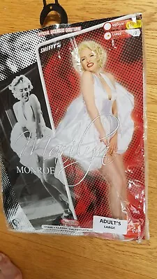 Marilyn Monroe Costume Womens Ladies 50s Hollywood Halterneck Fancy Dress Outfit • £19.99