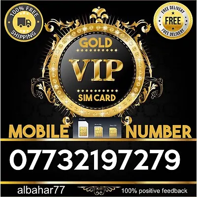 £18 • Buy GOLD EASY VIP BUSINESS MEMORABLE MOBILE NUMBER SIM Card 02