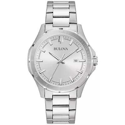 Bulova Men's Quartz Silver-Tone Date Indicator Watch 40MM 96B376 • $86.99