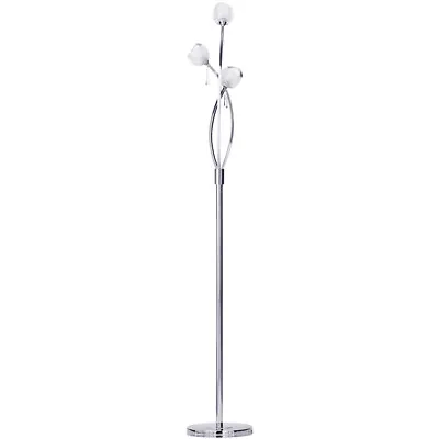 £128.99 • Buy Litecraft Marta Floor Lamp 3 Arm With Frosted Glass Shades - Polished Chrome    