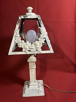 Vintage 1930’s AMW Cast Table Lamp With Shade Newark NJ 16” • $49.98