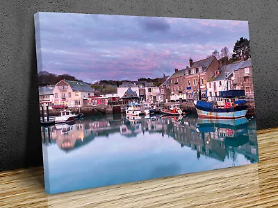 Padstow Fishing Town Cornwall Canvas Print Art Wall Framed Or Print Only   • £6.99