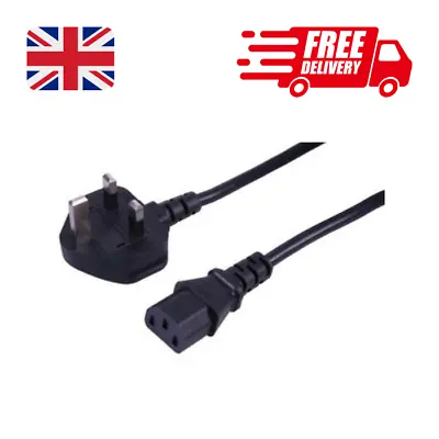 £3.99 • Buy 0.75M Kettle Power Lead IEC Cable 3 Pin UK Fused Plug PC Monitor Printer C13