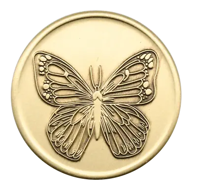 $6.29 • Buy Alcoholics Anonymous Butterfly With Serenity Prayer On Back AA Bronze Coin Token