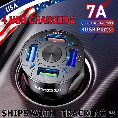 4 USB Port Super Fast Car Charger Adapter For IPhone Samsung Android Cell Phone • $4.99