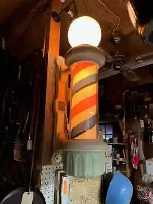 Antique Koken Barber Shop Pole Original Porcelain Striped • $2500