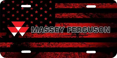 Massey Ferguson Tractor Logo Red American Flag License Plate Truck Car Front Tag • $19.95