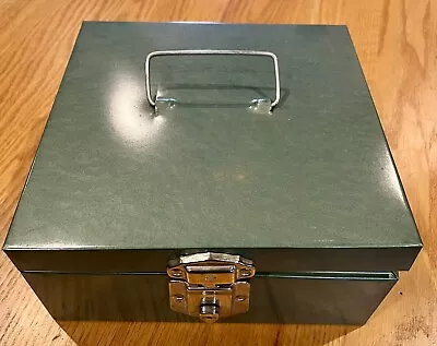 Vintage Camo Green Metal  Box With Lock - No Key • $9.99