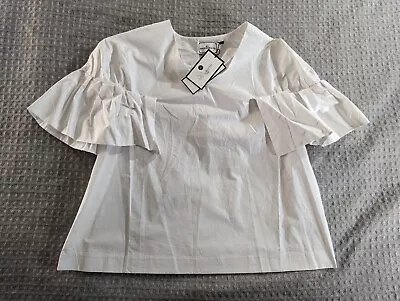 By Malene Beauty Blouse White One Size Short Sleeve By Malene Birger NWT • $20.34