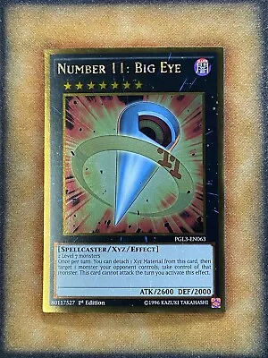 Yugioh Number 11: Big Eye PGL3-EN063 Gold Rare 1st Ed NM • $4.94