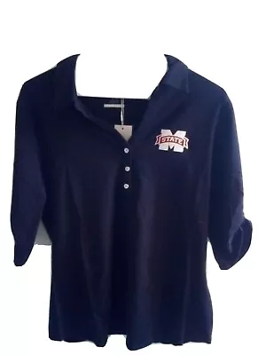 New Womens Cutter Buck Mississippi State State Polo Style Shirt Buttons Medium • $21.31