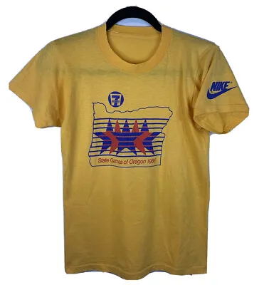 Vintage Nike 80's T-shirt 1986 State Games Of Oregon 7-11 Rare OG Running Rare • $87.30