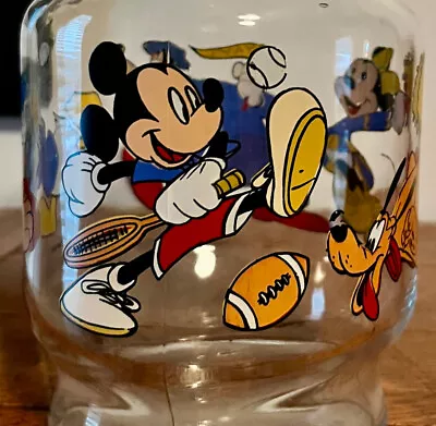 The Walt Disney Co. Sports Minnie Mickey Goofy Pluto Donald Glass Pitcher Vase • $6