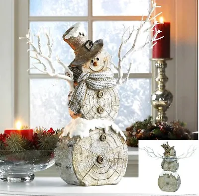 Nostalgic Christmas ** SNOWMAN STATUE WITH TWIG LIGHTS ** NIB • $72.49