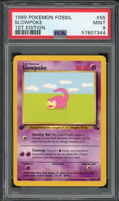 $19.99 • Buy Pokemon PSA MINT 9 1st Ed. Fossil Set COMMON Slowpoke 55/62 (GP)