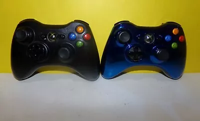 Xbox 360 Wireless Controller Blue Chrome Edition - Classic Black Edition • $33.13