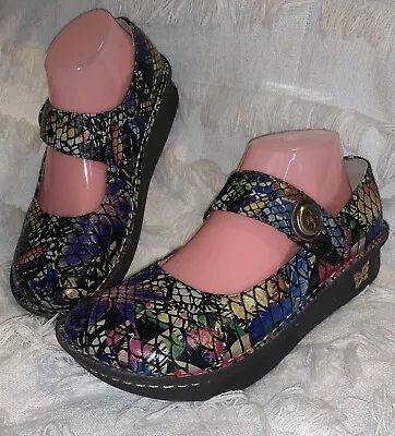 Alegria  Paloma Mary Jane Women’s Shoes Size 38 8.5 Rainbow Snake Print Nursing • $29.99