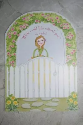 Marian Heath Greeting Cards Thank You Card W/ Floral Arbor & Garden Gate Design • $2.50