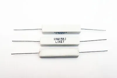 Wire Wound Cement Resistor Ceramic 10W Horizontal 0.47ohm - 33ohm (3 Pack) • £2.99