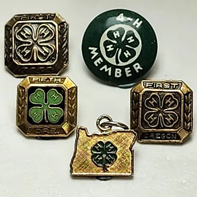 4-H Club Oregon Pins Pendant 4H Enamel C Clasp Most Vintage Lot Of 5 • $40