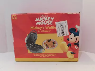 VillaWare Mickey's Waffler Mickey Mouse Single Waffle Maker Model 5555-01 DISNEY • $34.95