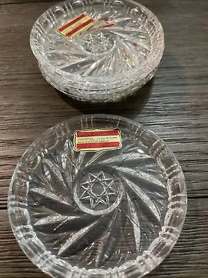 Vintage ECHT BLEIKRISTALL Set (4) COASTERS W. Germany 24% Lead Crystal  Unused  • $37.99