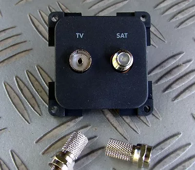 £8.99 • Buy Tv & Satellite  F  Socket Dark Grey Cbe Compatible With C-line Caravan Motorhome