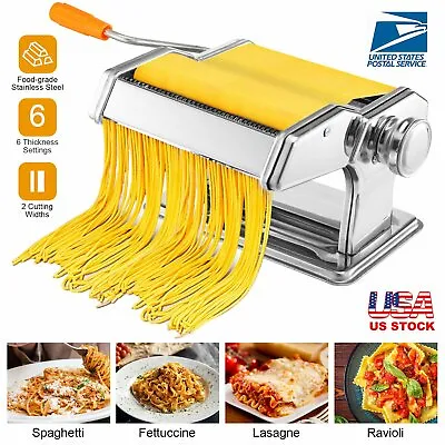 Stainless Steel Pasta Maker Lasagna Spaghetti Tagliatelle Ravioli Roller Machine • $30.99